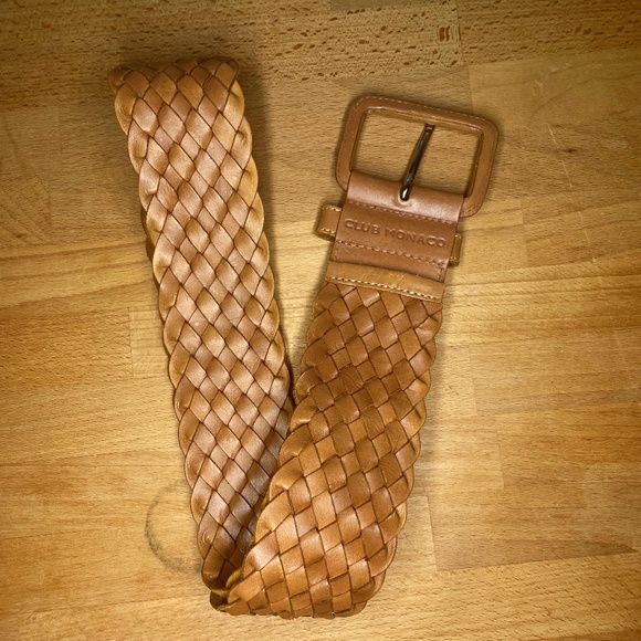 REDUCED! Club Monaco braided, basket weave 100% Italian leather belt, 42 inch - Picture 3 of 6